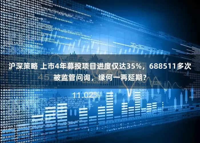 沪深策略 上市4年募投项目进度仅达35%，688511多次被监管问询，缘何一再延期？